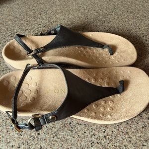 Vionic ladies Sandals with Concealed Orthotic Arch Support - Black Size 8.5